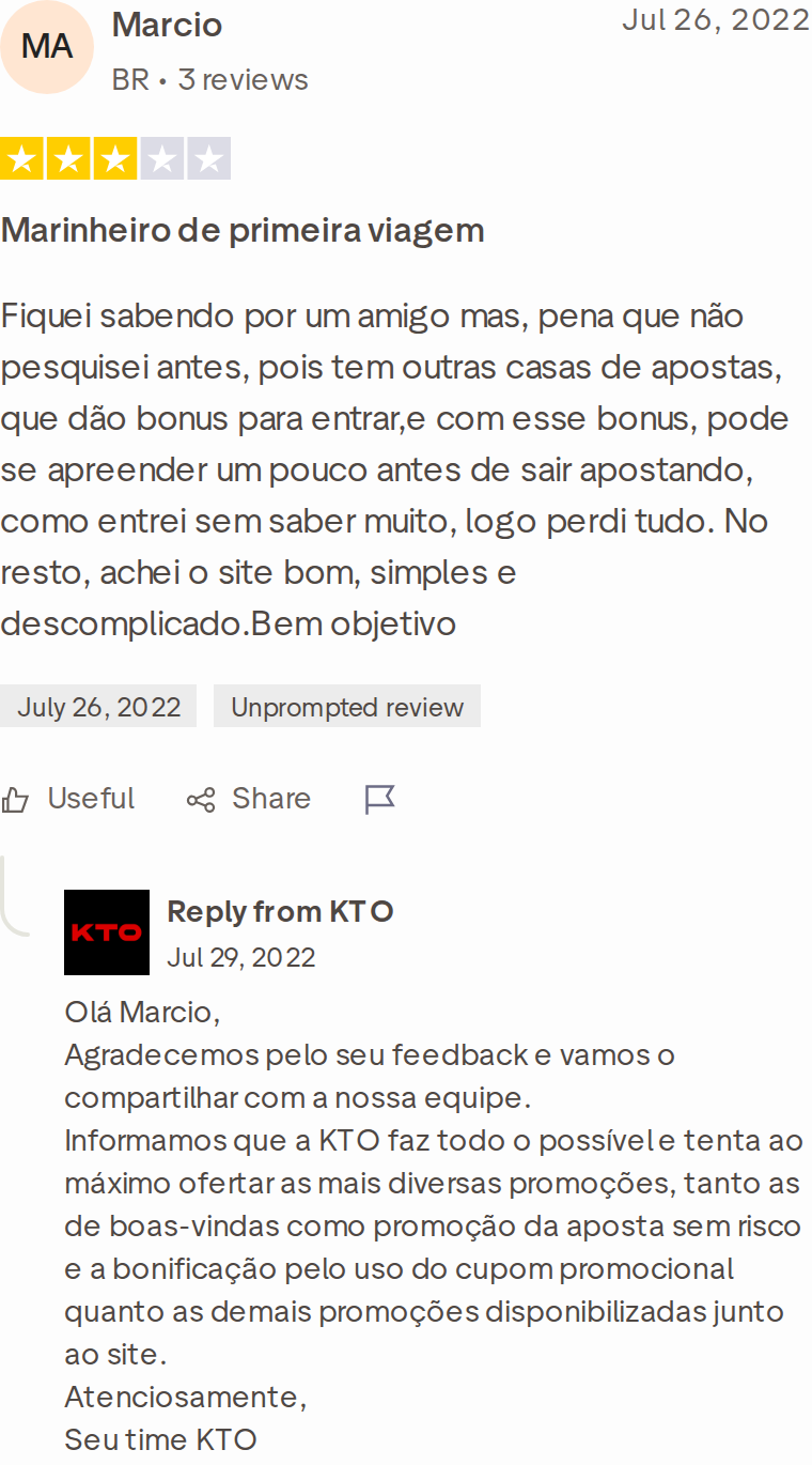 Trustpilot: Marinheiro de primeira viagem